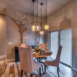 Mesa - dining area with light fixture