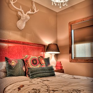 Blackmore Bedroom with bed and bedside lamp